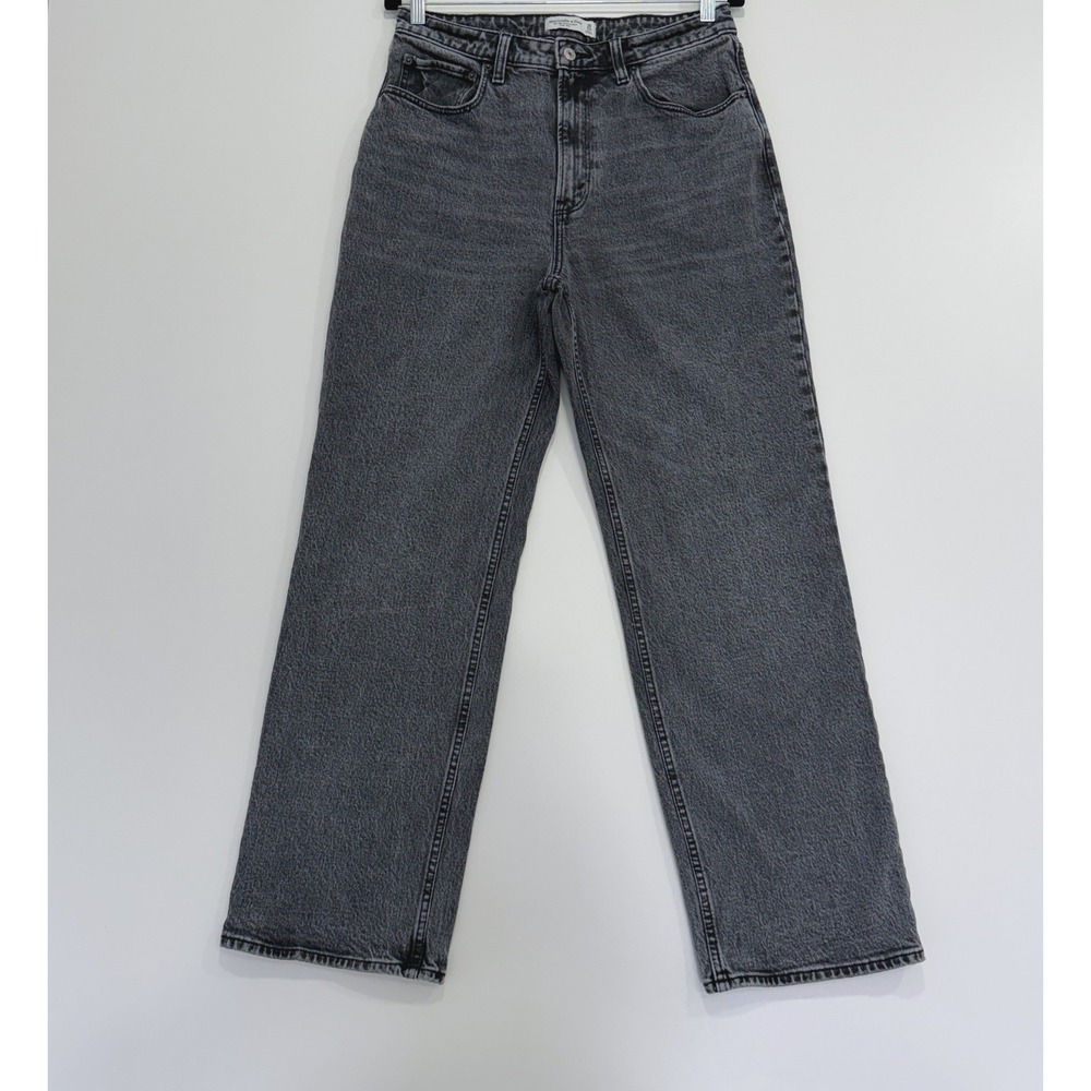 Abercrombie & Fitch 90s Relaxed High Rise Jeans Womens 30/10 Black Curve Love
